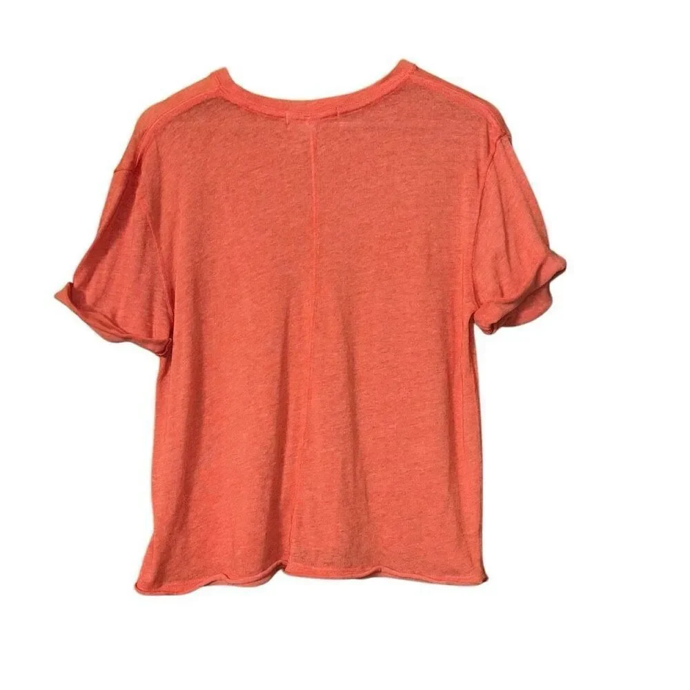 free people cassidy tee lightweight cotton blend short sleeve tee XS